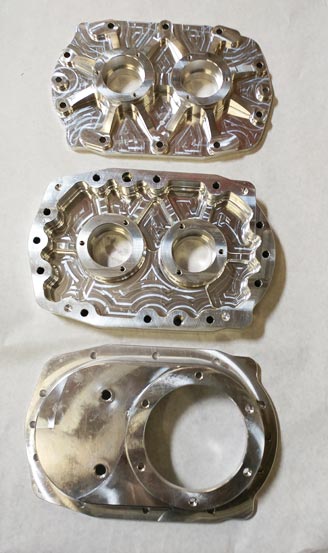 Roots Style Blower Front and Rear Bearing Plates with Front Cover